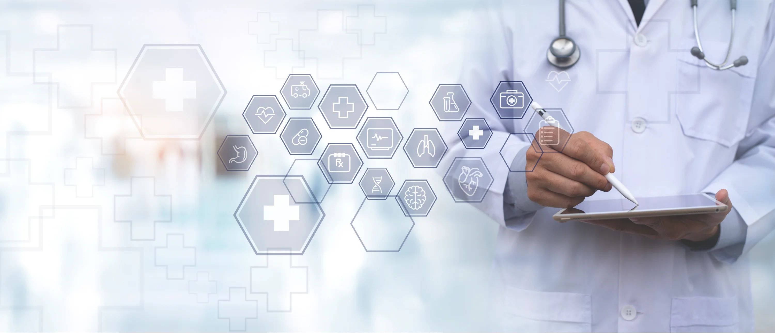 Medical team collaborating on telemedicine